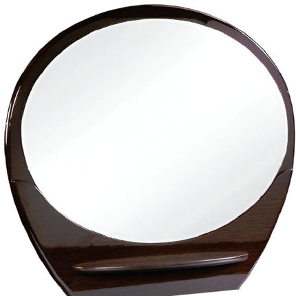 39" Brown Oval Wood Framed Mounted Dresser Mirror HomeRoots