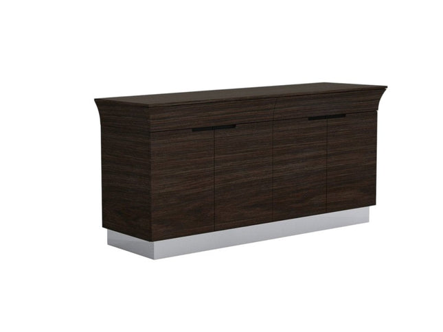 70" Dark Brown Two Drawer Buffet Table with Four Doors HomeRoots