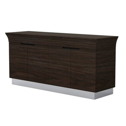 70" Dark Brown Two Drawer Buffet Table with Four Doors HomeRoots