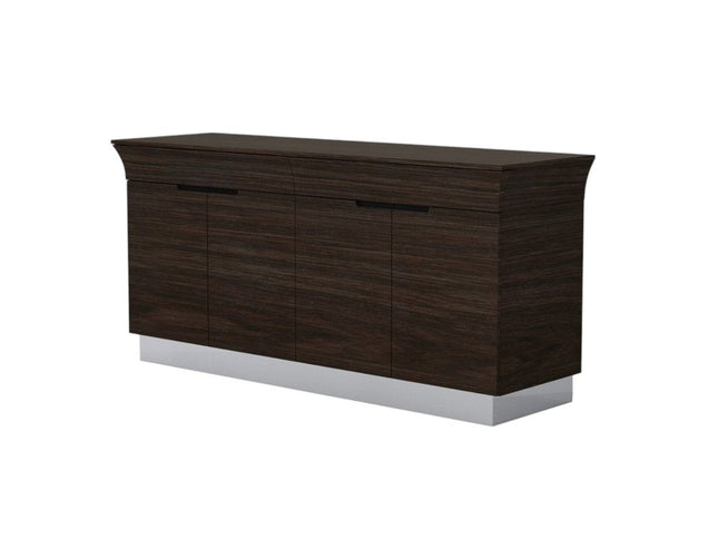 70" Dark Brown Two Drawer Buffet Table with Four Doors HomeRoots