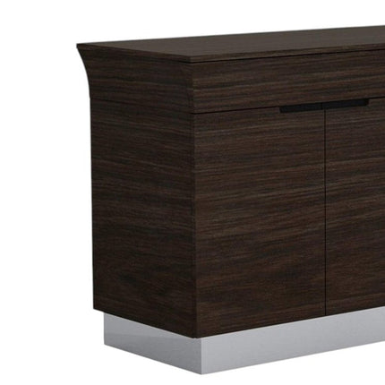 70" Dark Brown Two Drawer Buffet Table with Four Doors HomeRoots