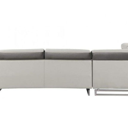 White Leather L Shaped Two Piece Corner Sectional HomeRoots