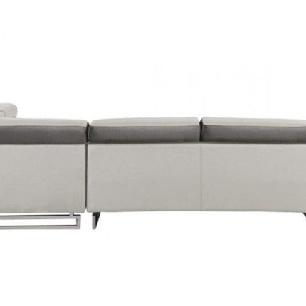 White Leather L Shaped Two Piece Corner Sectional HomeRoots