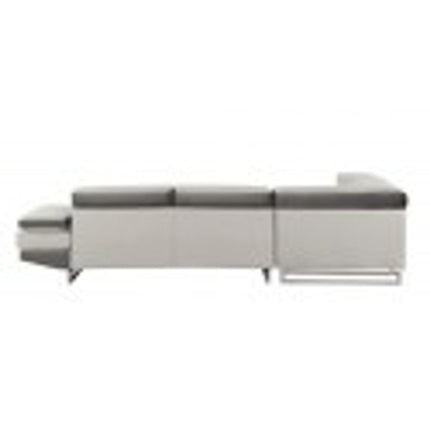 White Leather L Shaped Two Piece Corner Sectional HomeRoots