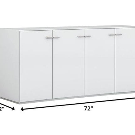 72" White Buffet Table with Four Doors HomeRoots