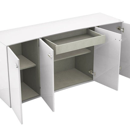 72" White Buffet Table with Four Doors HomeRoots