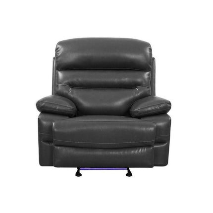 43" Grey Faux Leather Power Recliner Chair HomeRoots