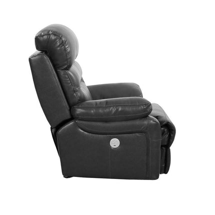 43" Grey Faux Leather Power Recliner Chair HomeRoots