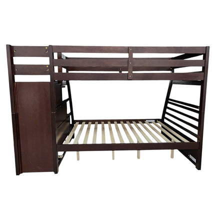 ACME 37015 Jason Twin/Full Bunk Bed with Storage Ladder & Trundle, Espresso (1Set/4Ctn)