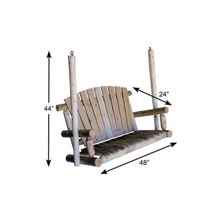48" X 24" X 48"  Natural Wood Porch Swing HomeRoots