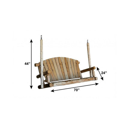 71" X 24" X 47"  Natural Wood Porch Swing HomeRoots