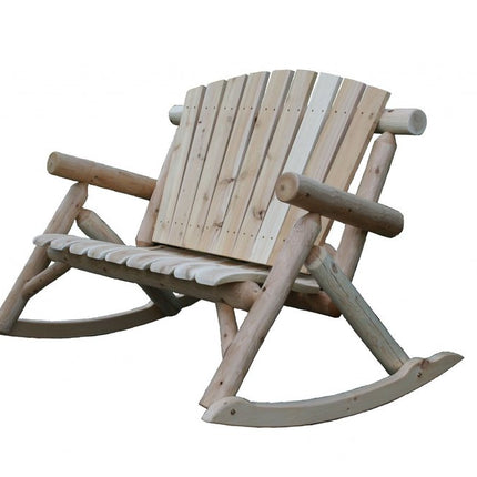 53" X 42" X 40"  Natural Wood Rocking Loveseat HomeRoots
