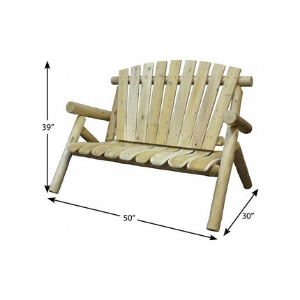 50" X 30" X 39"  Natural Wood Loveseat HomeRoots