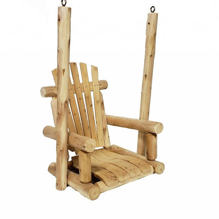 31" Natural Unfinished Solid Wood Outdoor Swing Chair HomeRoots