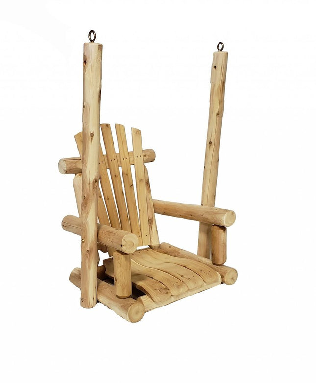 31" Natural Unfinished Solid Wood Outdoor Swing Chair HomeRoots