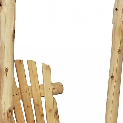 31" Natural Unfinished Solid Wood Outdoor Swing Chair HomeRoots