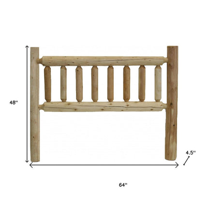 Natural Light Honey Finish Cedar Log Queen Headboard HomeRoots