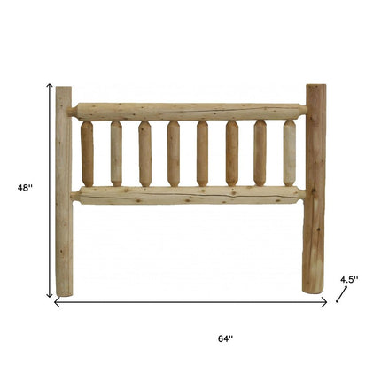 Natural Vintage Brown Finish Cedar Log Queen Headboard HomeRoots