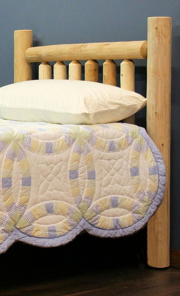 Natural Light Honey Finish Cedar Log King Headboard HomeRoots