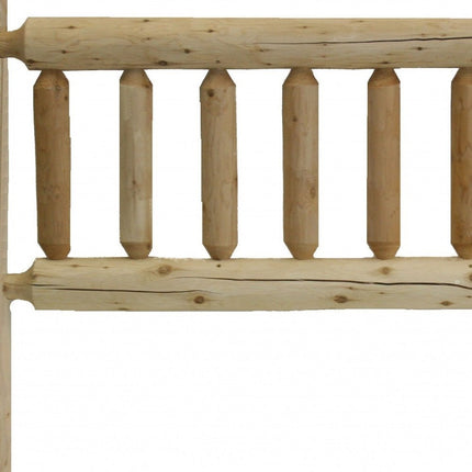 Natural Light Honey Finish Cedar Log King Headboard HomeRoots