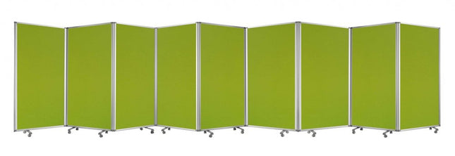 71" Green Iron Folding Nine Panel Screen Room Divider HomeRoots