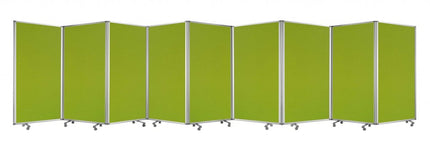 71" Green Iron Folding Nine Panel Screen Room Divider HomeRoots