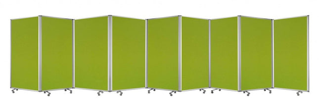 71" Green Iron Folding Nine Panel Screen Room Divider HomeRoots
