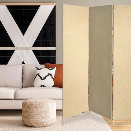 71" Brown Folding Three Panel Screen Room Divider HomeRoots