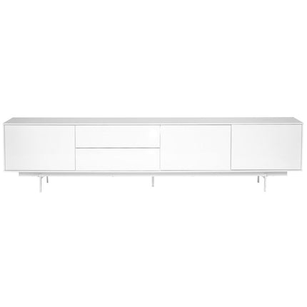 82" White Manufactured And Wood Cabinet Enclosed Storage TV Stand HomeRoots