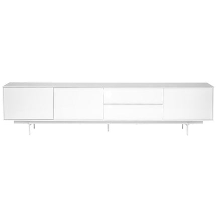 82" White Manufactured And Wood Cabinet Enclosed Storage TV Stand HomeRoots