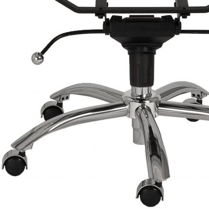 White and Silver Adjustable Swivel Faux Leather Rolling Conference Office Chair HomeRoots
