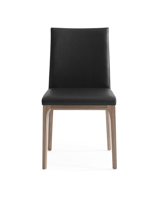 Set of Two Black and Brown Upholstered Faux Leather Dining Side Chairs HomeRoots