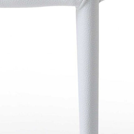 Set of Two White Slipcovered Upholstered Faux Leather Dining Side Chairs HomeRoots