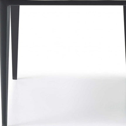 Set of Two Gray and Black Upholstered Faux Leather Dining Side Chairs HomeRoots