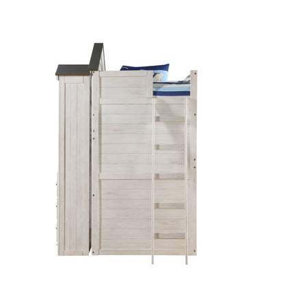 ACME 37165 Tree House Loft Bed (Twin Size), Weathered White & Washed Gray (1Set/2Ctn)  10