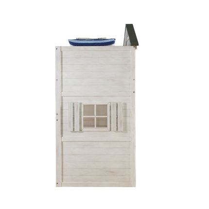 ACME 37165 Tree House Loft Bed (Twin Size), Weathered White & Washed Gray (1Set/2Ctn)  11