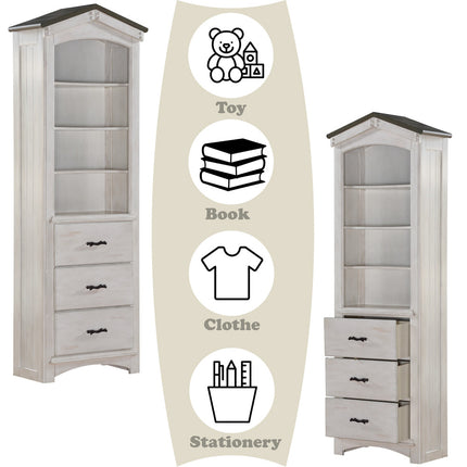 ACME 37168 Tree House Bookcase, Weathered White & Washed Gray  7