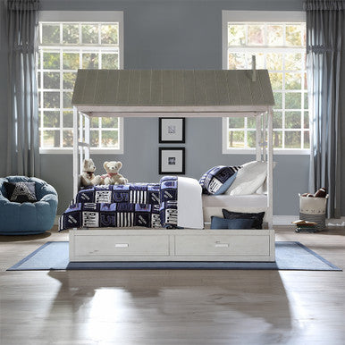 ACME 37170T Tree House II Twin Bed, Weathered White & Washed Gray (1Set/3Ctn) ACME Furniture