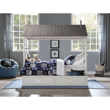 ACME 37173 Tree House II Trundle (Twin), Weathered White & Washed Gray ACME Furniture