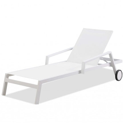 Set Of 2 White Modern Aluminum Chaise Lounges HomeRoots