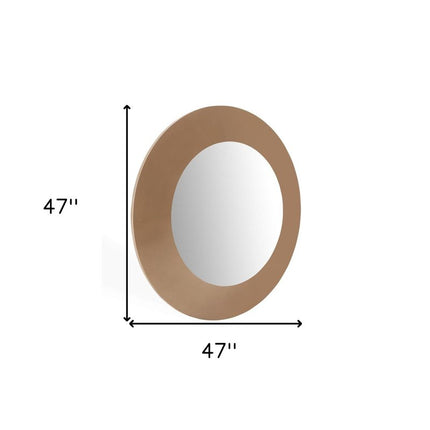 47" Gold Round Wood Framed Accent Mirror HomeRoots