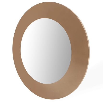47" Gold Round Wood Framed Accent Mirror HomeRoots