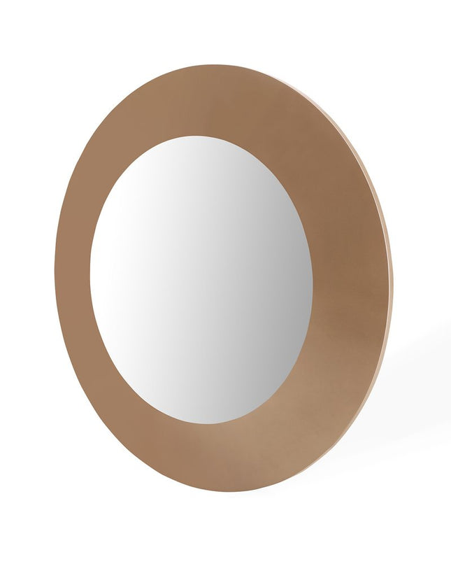 47" Gold Round Wood Framed Accent Mirror HomeRoots
