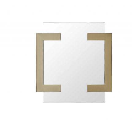35" Gold Abstract Metal Framed Accent Mirror HomeRoots