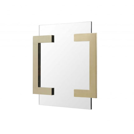 35" Gold Abstract Metal Framed Accent Mirror HomeRoots
