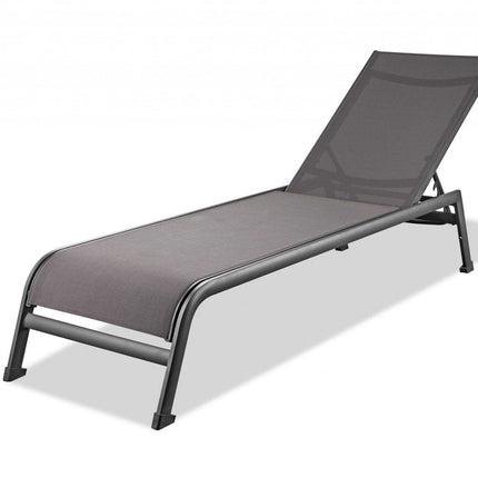 Set of Two 23" Taupe Metal Outdoor Chaise Lounge HomeRoots