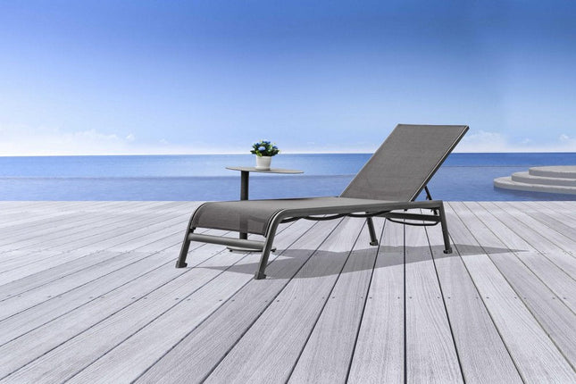 Set of Two 23" Taupe Metal Outdoor Chaise Lounge HomeRoots