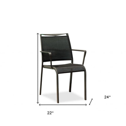 Set of Four Gray Dining Arm Chairs HomeRoots