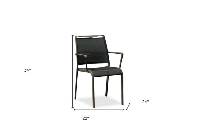 Set of Four Gray Dining Arm Chairs HomeRoots