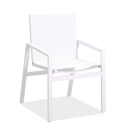 Set of Two 22" White Metal Indoor Outdoor Dining Chair HomeRoots